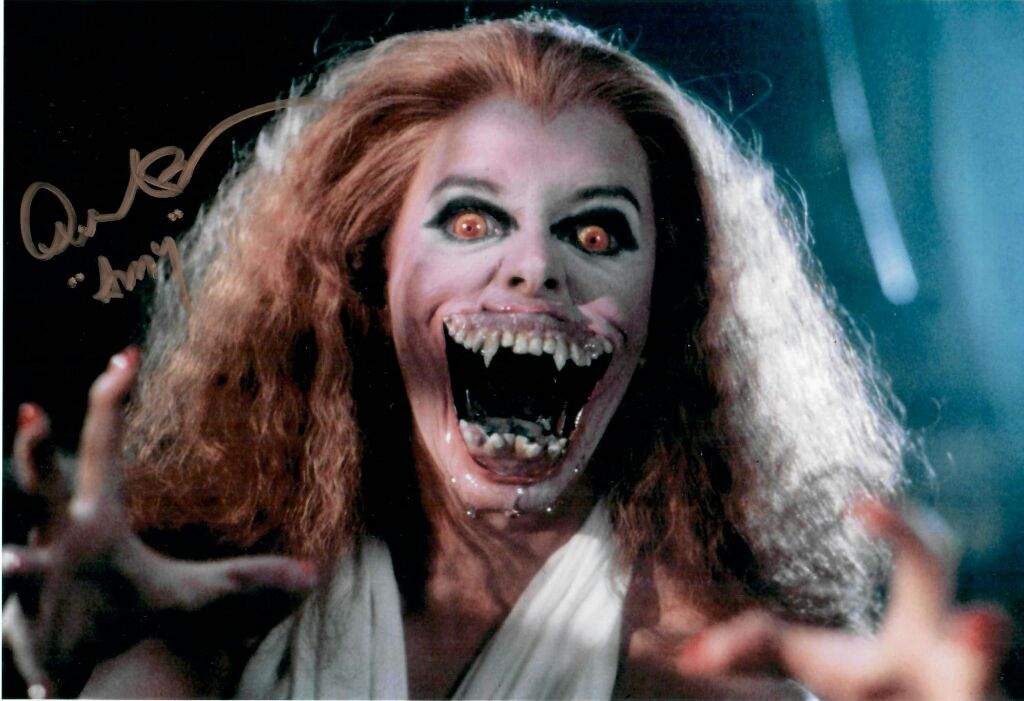 The famous Amy Peterson mouth (played by Amanda Bearse) was a major watershed in monster face history. Designed by Steve Johnson, who interned under Rick Baker during American Werewolf. The famous Amy Peterson mouth (played by Amanda Bearse) was a major watershed in monster face history. Designed by Steve Johnson, who interned under Rick Baker during American Werewolf.