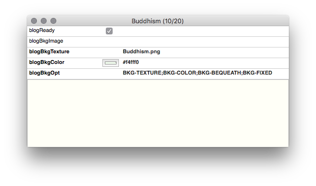 The Buddhism category webpage will display its truncated posts as a continuous sheet, and its background will be a fixed Buddha-head texture tinted muted green. The Buddhism category webpage will display its truncated posts as a continuous sheet, and its background will be a fixed Buddha-head texture tinted muted green.