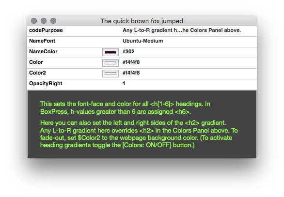 The left-to-right gradient color you set here will override those in the Heading Colors Widget for <h2>. The left-to-right gradient color you set here will override those in the Heading Colors Widget for <h2>.