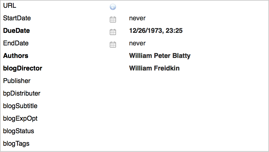 The key attributes for a film-note. The key attributes for a film-note.