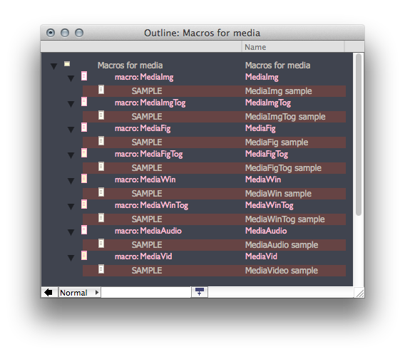 This would look hideous in a Table of Contents. Setting the $blogExpOpt of the samples to NOTOC prevents this. This would look hideous in a Table of Contents. Setting the $blogExpOpt of the samples to NOTOC prevents this.